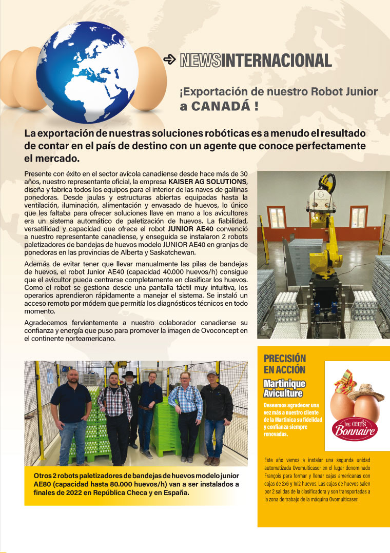 ¡Exportación de nuestro Robot Junior a CANADÁ !
